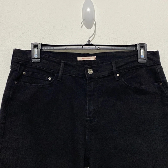 Levi's 505 Black High Rise Straight Leg Jeans Size 32 - Picture 4 of 12